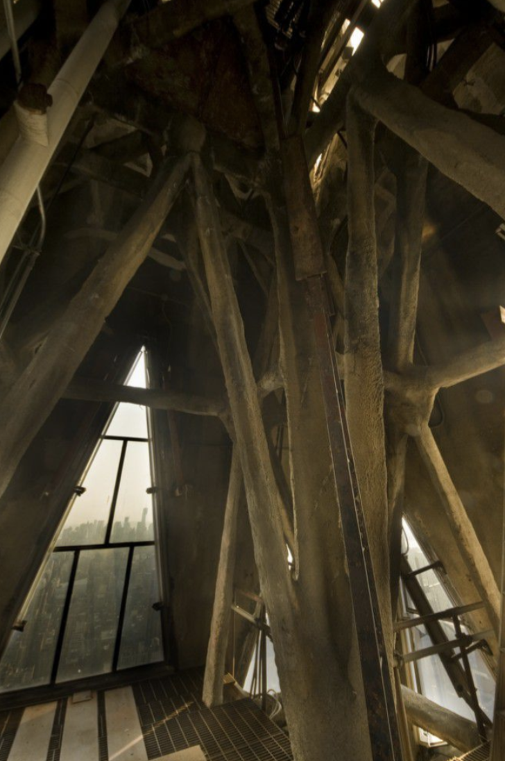 Inside the top of the Chrysler Building.