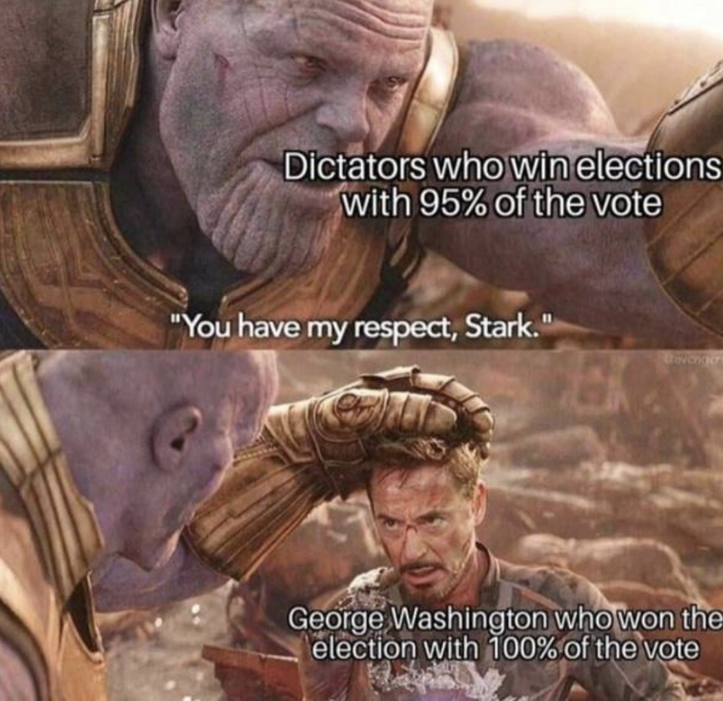 you have my respect stark - Dictators who win elections with 95% of the vote "You have my respect, Stark." George Washington who won the election with 100% of the vote