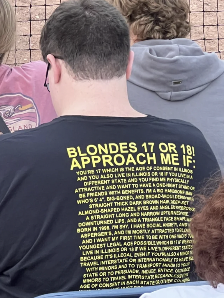 “Saw this shirt at a minor league baseball game.”