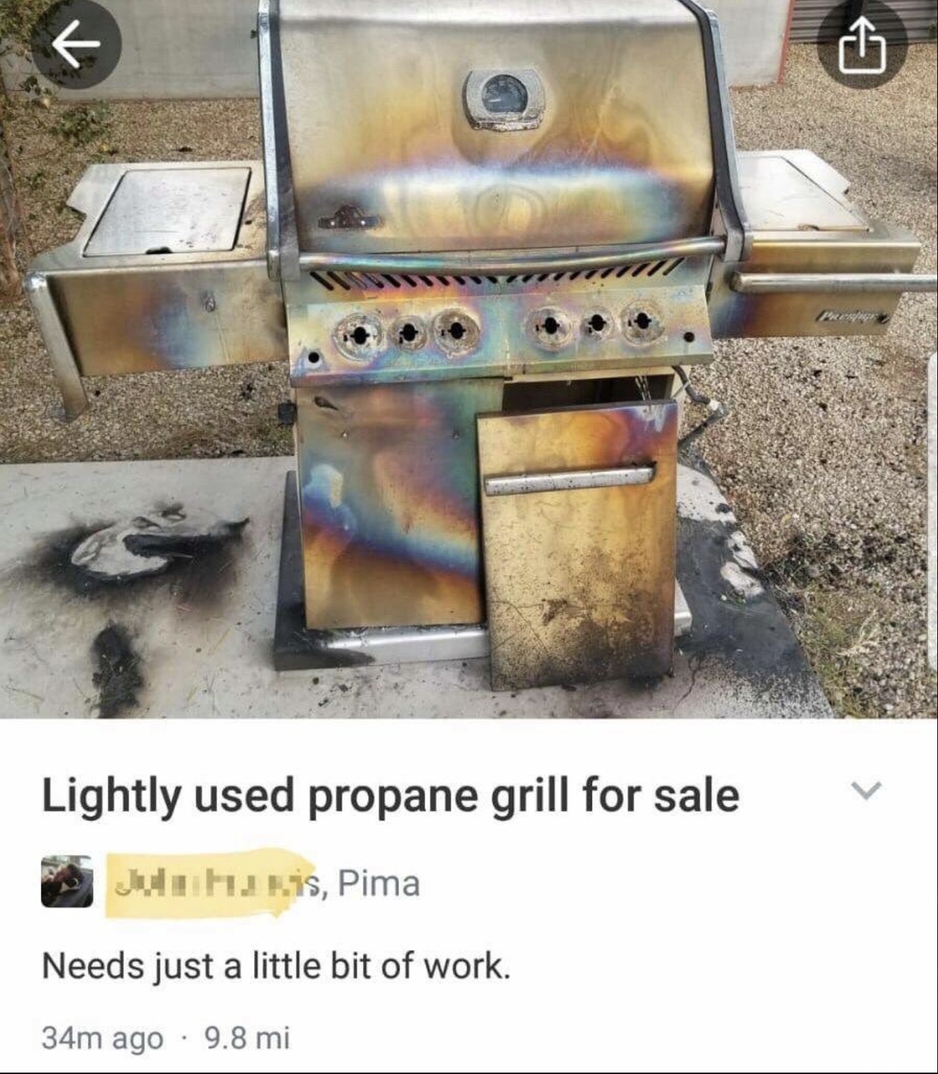 barbecue grill - Lightly used propane grill for sale Julis, Pima Needs just a little bit of work. 34m ago 9.8 mi