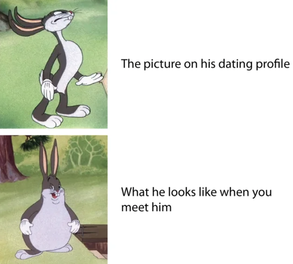 big chungus memes funny - The picture on his dating profile What he looks when you meet him