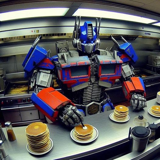 Optimus Prime cooking on the line.