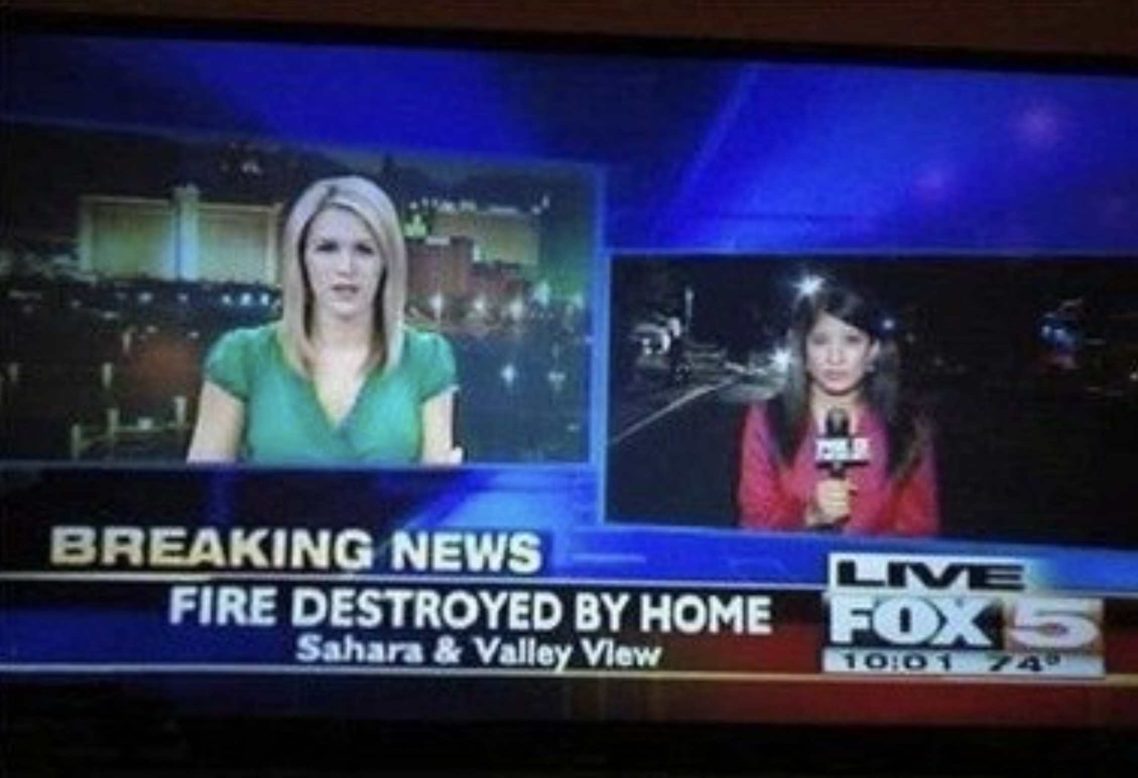 funny breaking news headlines - Breaking News Live Fire Destroyed By Home Fox 5 Sahara & Valley View 74