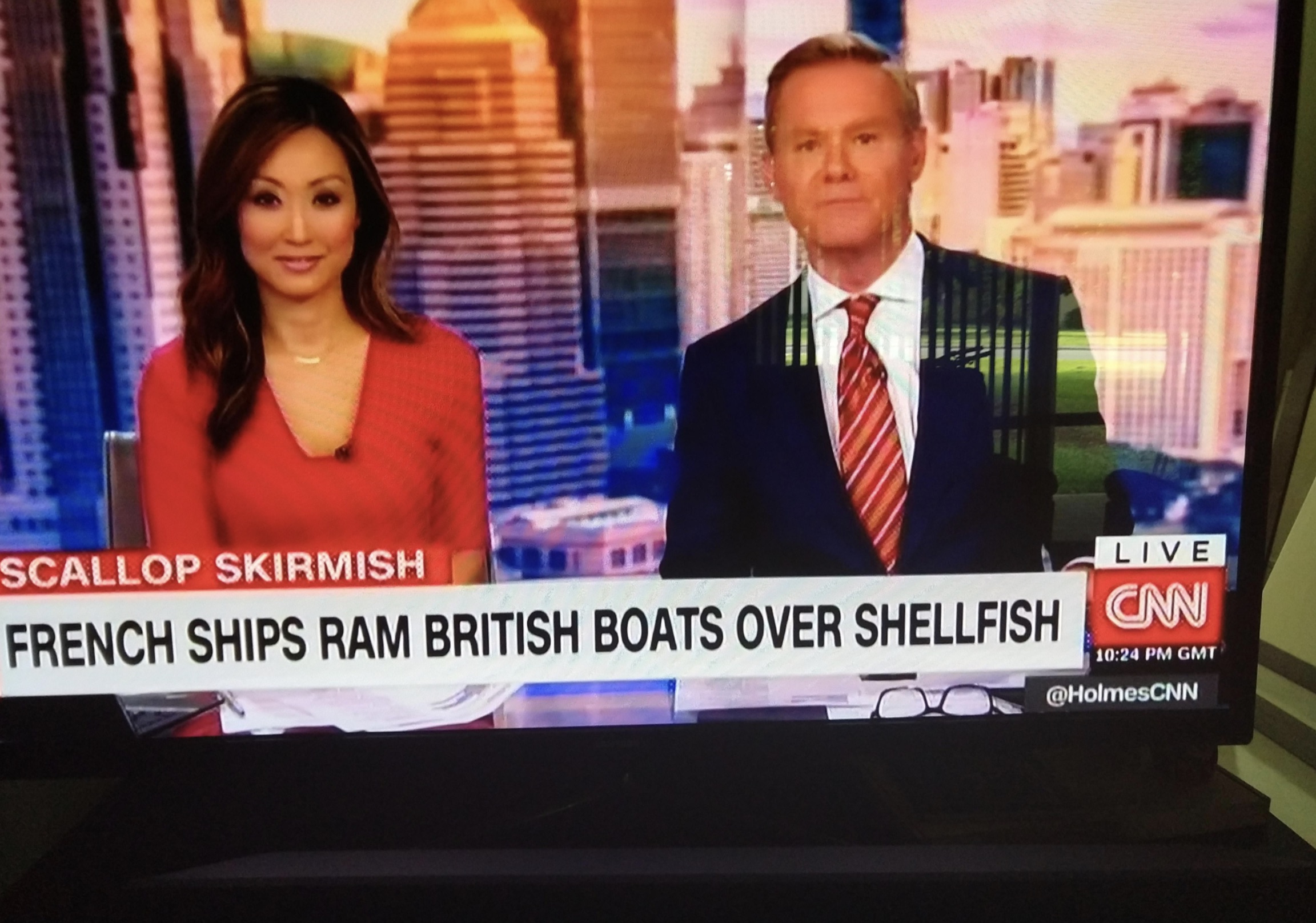 newscaster - Scallop Skirmish Live French Ships Ram British Boats Over Shellfish Can Gmt