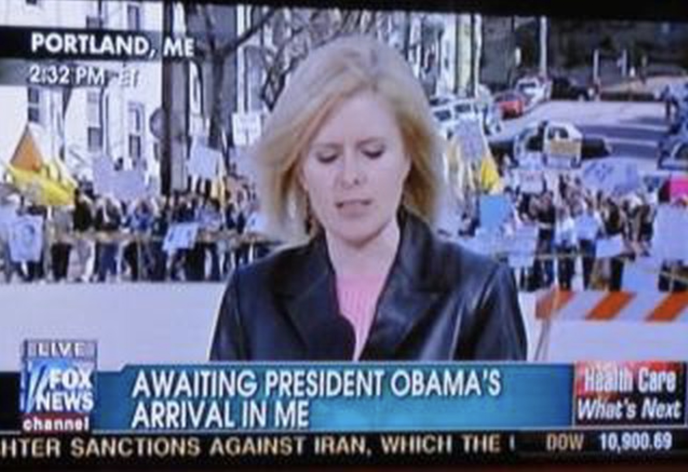 funny news memes - Portland, Me 2132 Pm Live Fox Awaiting President Obama'S Arrival In Me News channel Hter Sanctions Against Iran, Which The L Health Care What's Next Dow 10,900.69