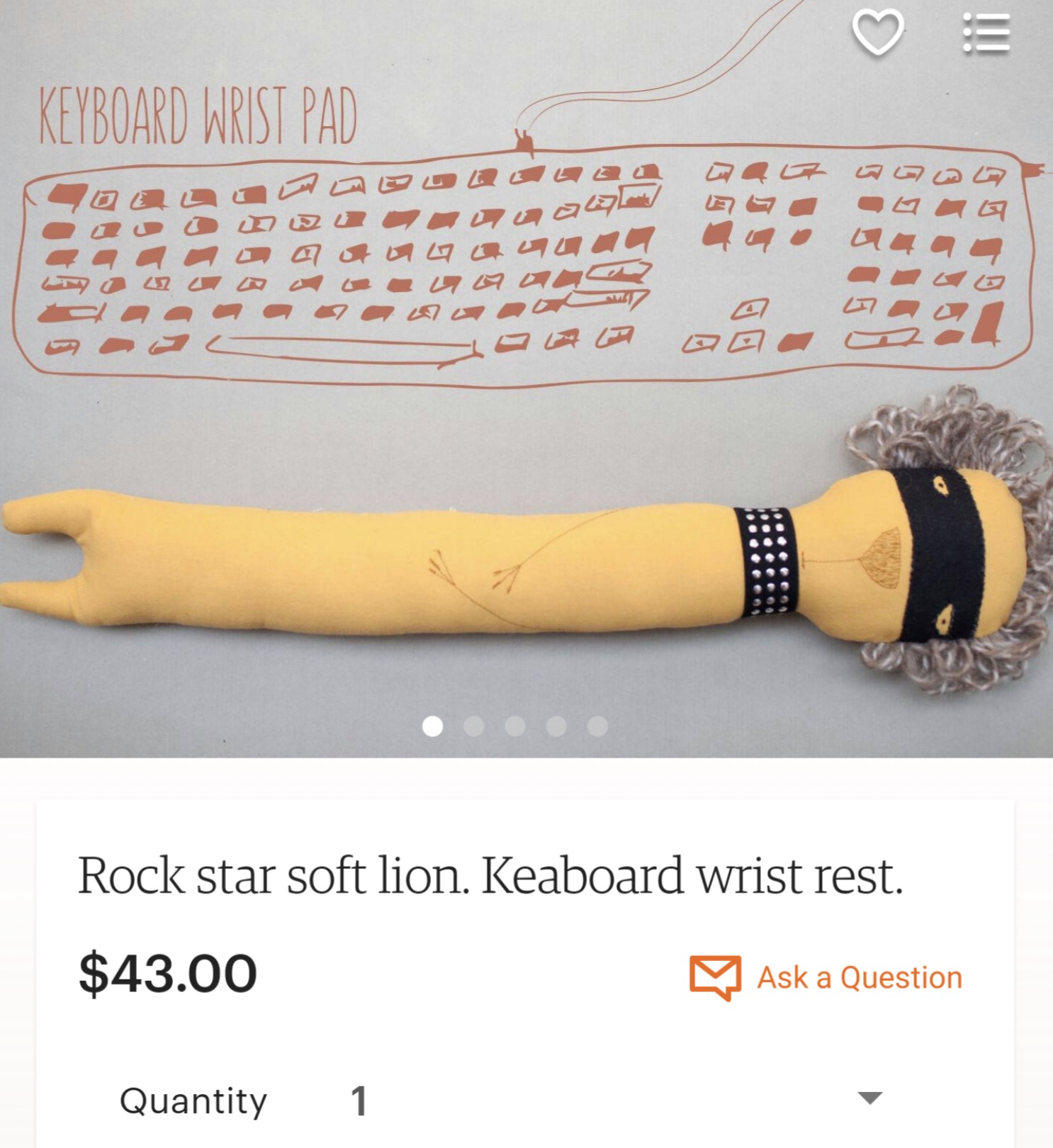 temporary tattoo - Keyboard Wrist Pad Rock star soft lion. Keaboard wrist rest. $43.00 Quantity 1 Ask a Question 3