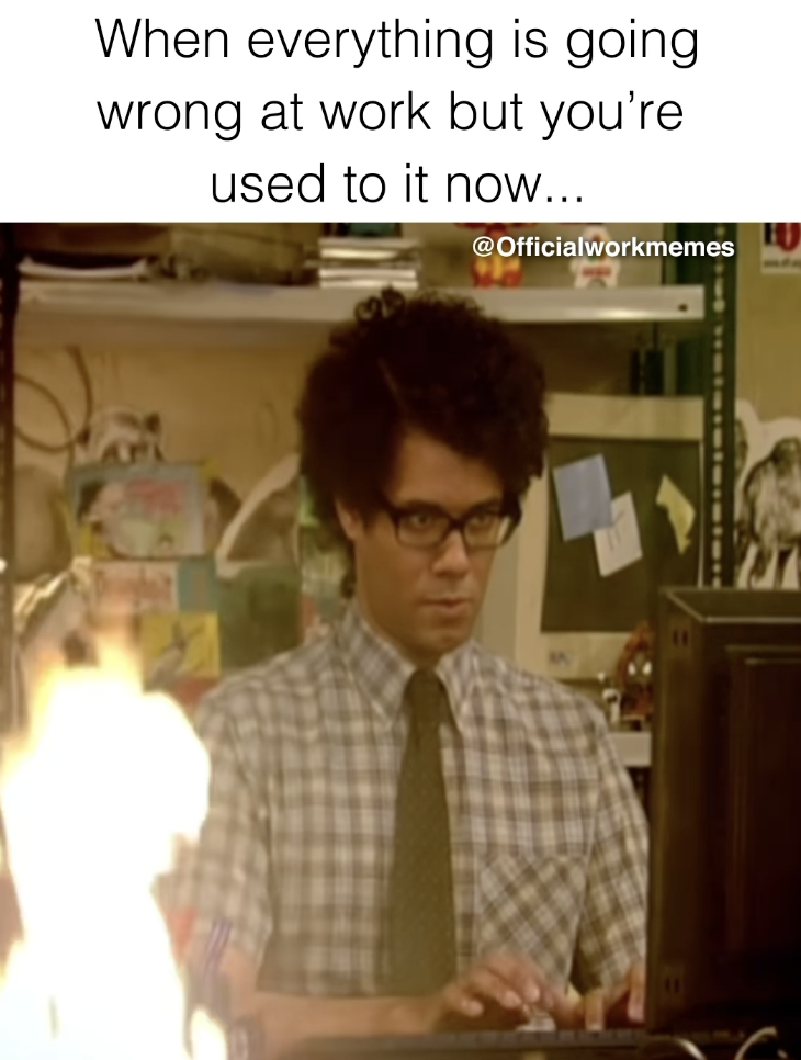 crowd fire gif - When everything is going wrong at work but you're used to it now...