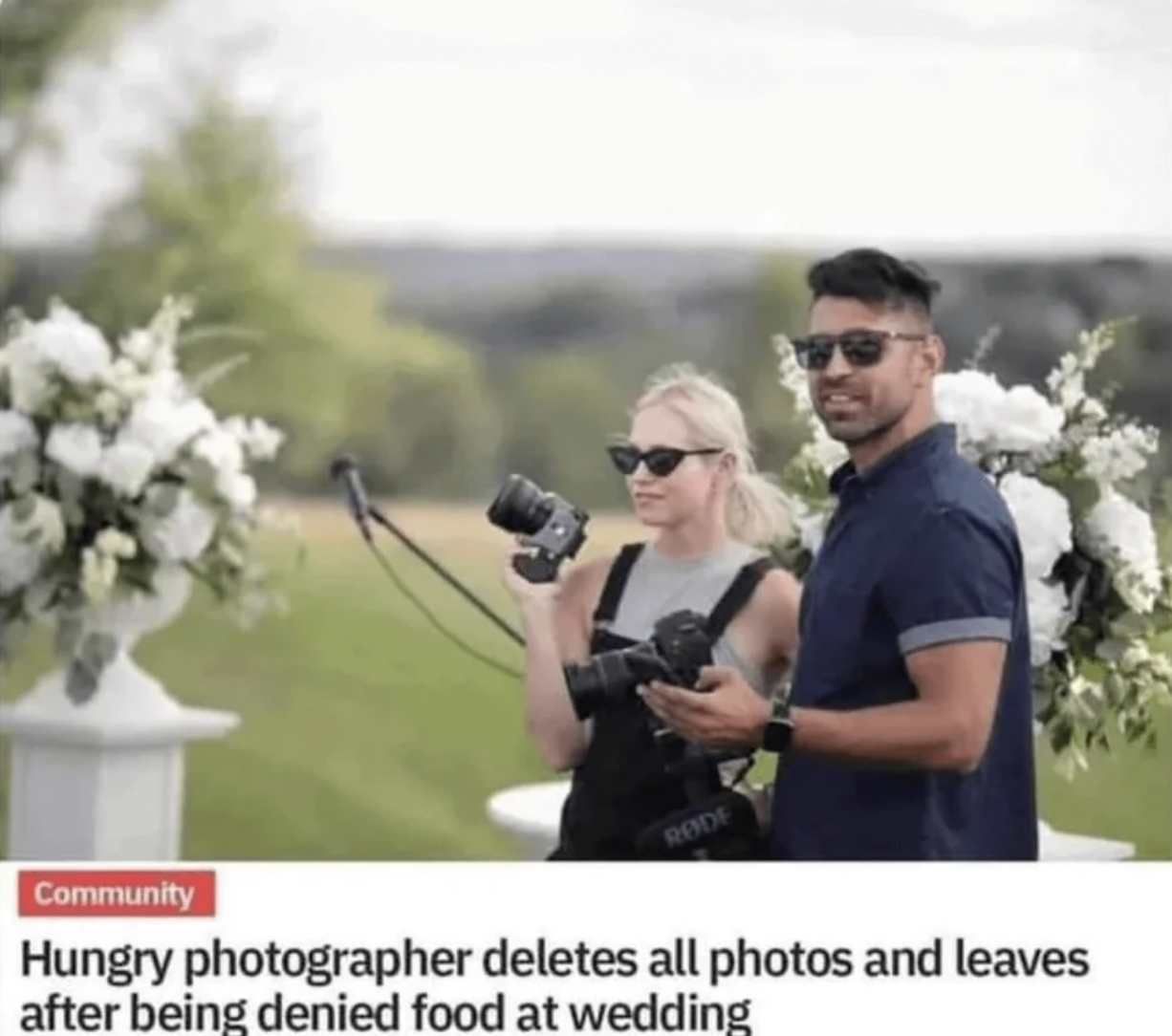 photographer deletes wedding photos after being denied food - Community Rode Hungry photographer deletes all photos and leaves after being denied food at wedding