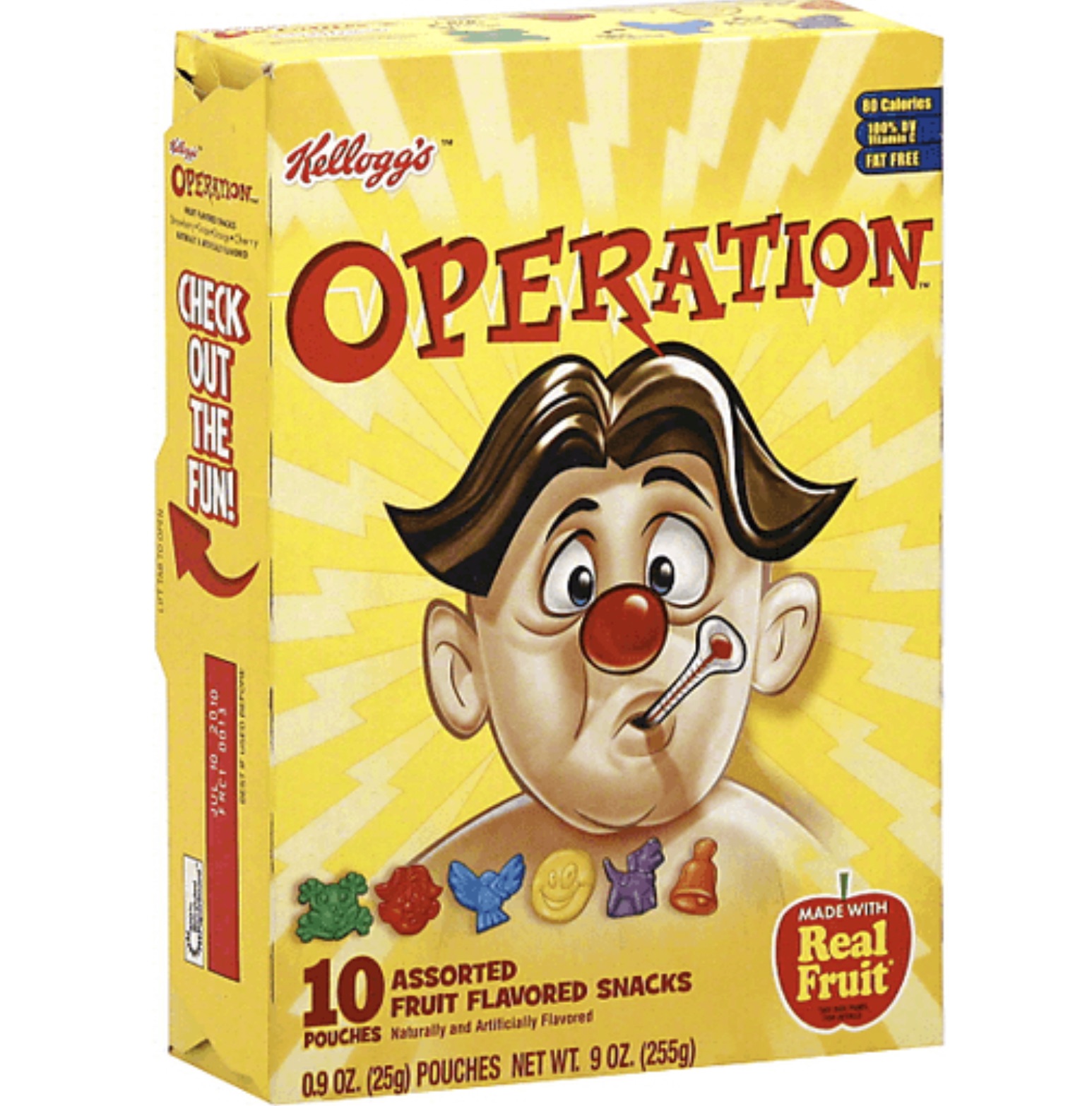 operation fruit snacks - 10610 Cify Tab To Open Operation Check Fun! Kellogg's 80 Calories Fat Free Operation 00 Moyck! 10 Assorted Fruit Flavored Snacks Pouches Naturally and Artificially Flavored 0.9 0Z. 25g Pouches Net Wt. 9 Oz. 255g Made With Real Fru