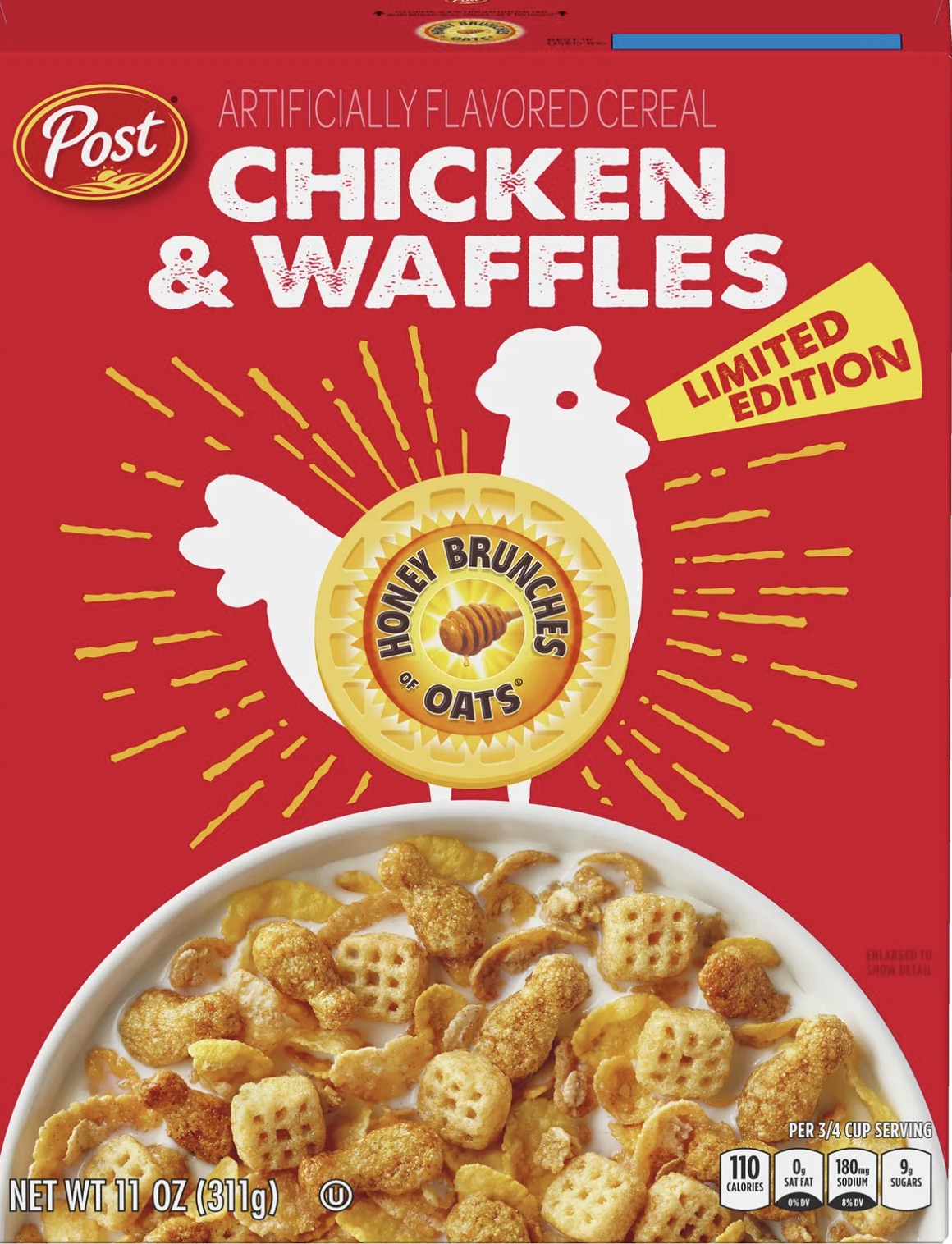 chicken and waffles cereal - Post Artificially Flavored Cereal Chicken & Waffles Limited Edition Honey Runches Oats 110 Net Wt 11 Oz 311g Per 30 Ue Seed 180 9