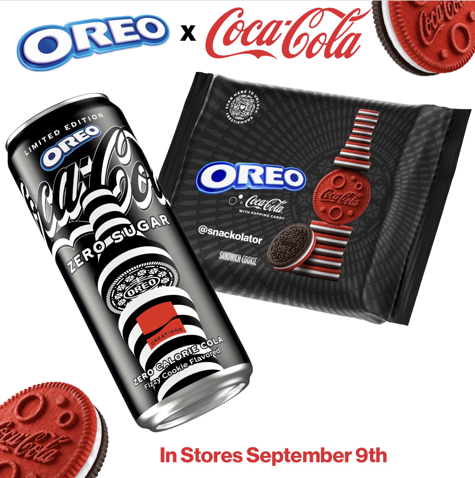 Oreo - X Oreo CocaCola Limited Edition Oreo Zero Sugar Coreo Oreo CocaCola CocaCola O Zero Calorie Cola Fiery Cookie Flavored BocaCola In Stores September 9th CocaCo