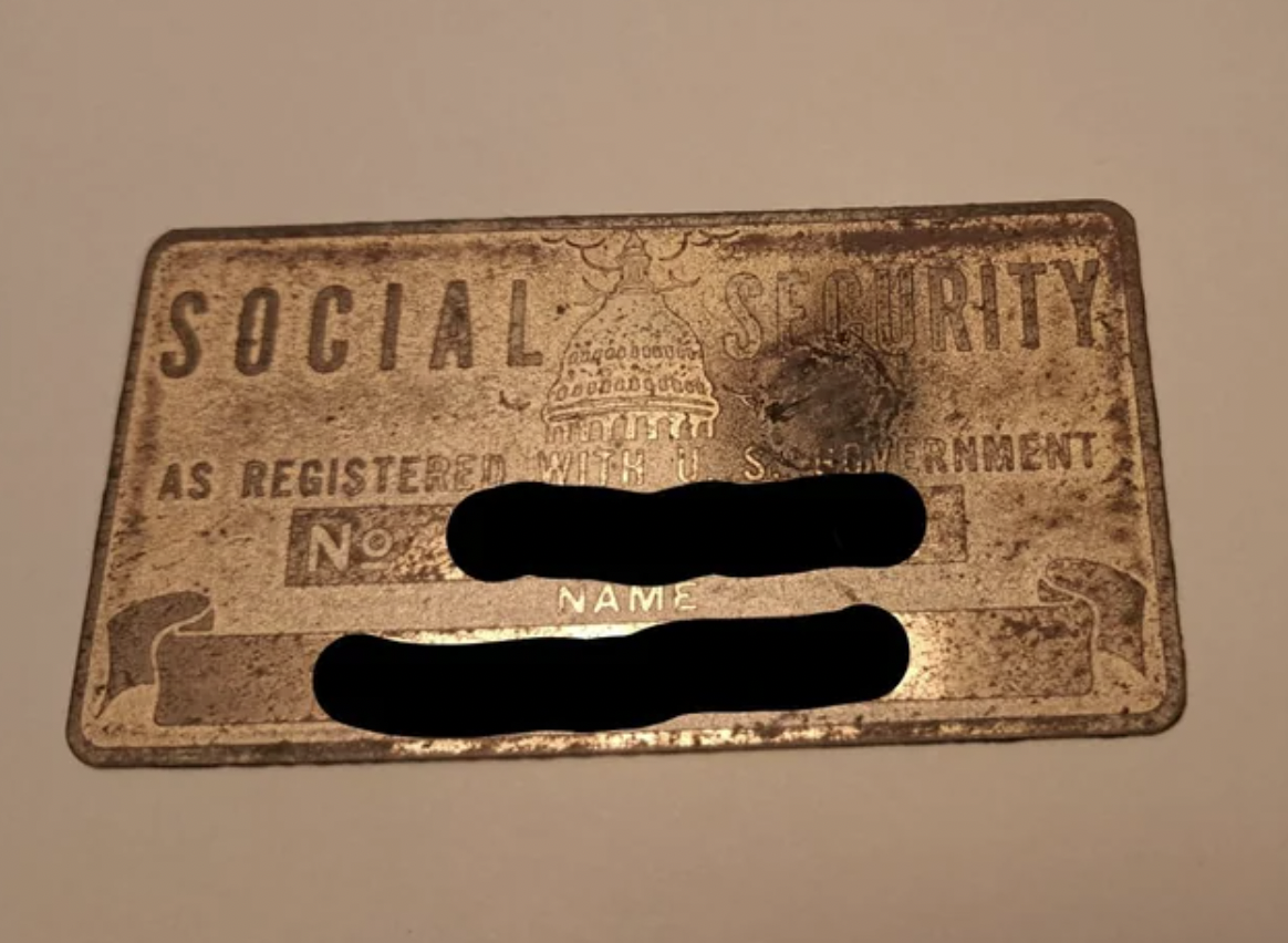 artifact - Social Security As Registered With U Seovernment No Name