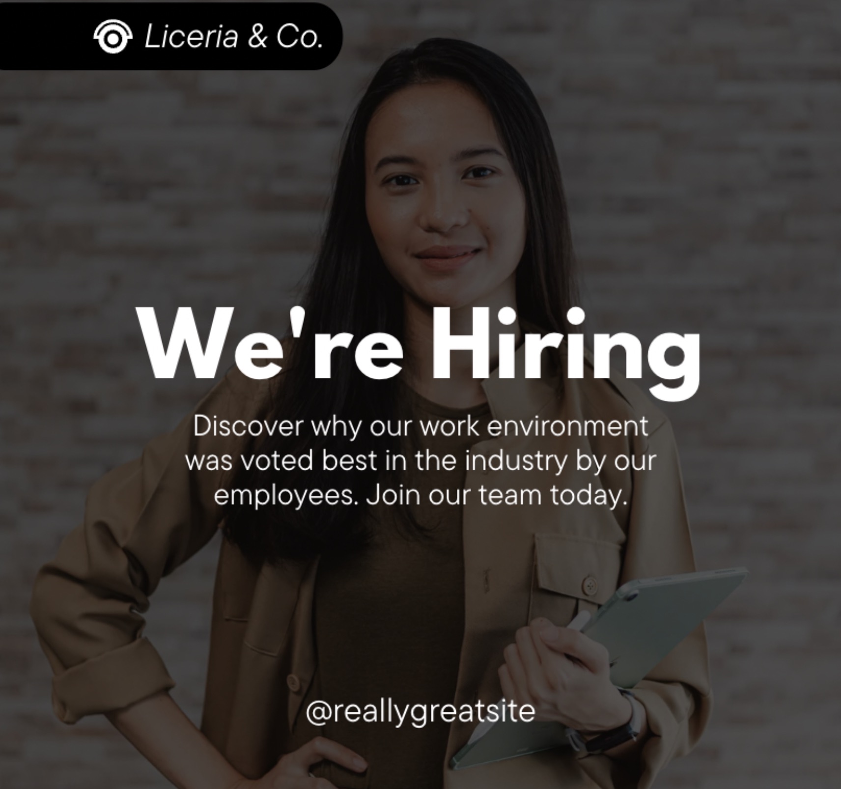 photo caption - Liceria & Co. We're Hiring Discover why our work environment was voted best in the industry by our employees. Join our team today.