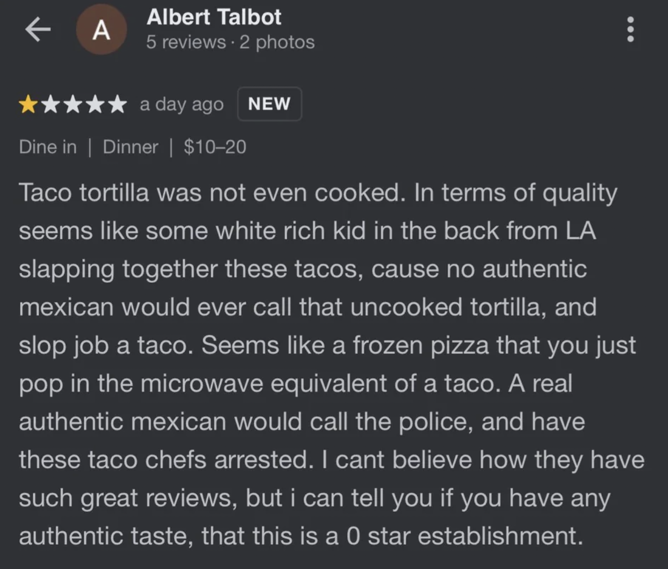 The 22 Meanest Restaurant Reviews Ever