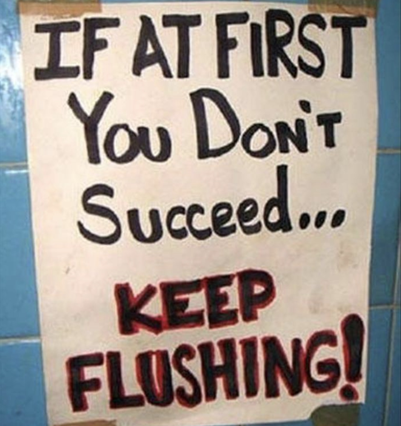 poster - If At First You Don'T Succeed... Keep Flushing!