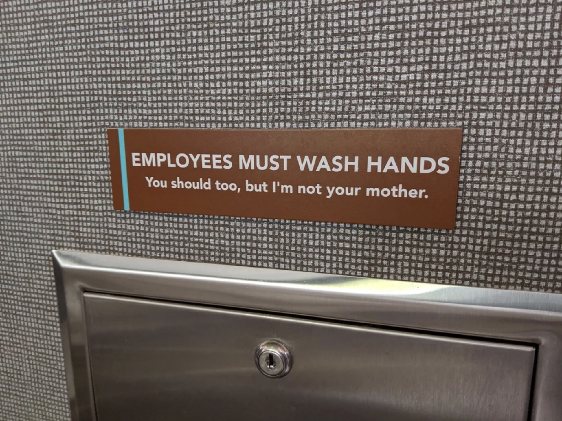 employees must wash hands sign in bathroom - Employees Must Wash Hands You should too, but I'm not your mother.