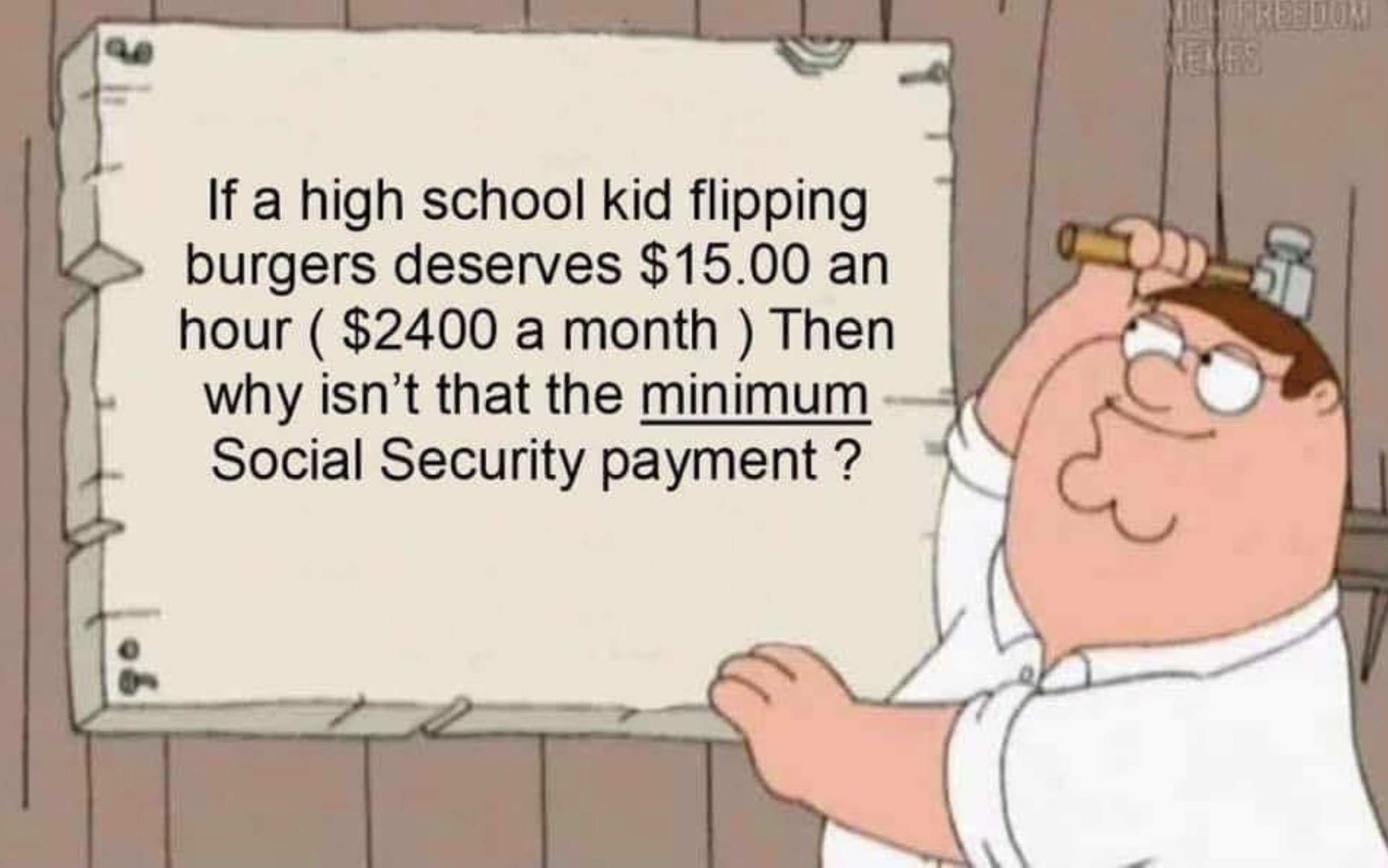 home is where water doesn t taste weird - If a high school kid flipping burgers deserves $15.00 an hour $2400 a month Then why isn't that the minimum Social Security payment? Mufreedom Mekes