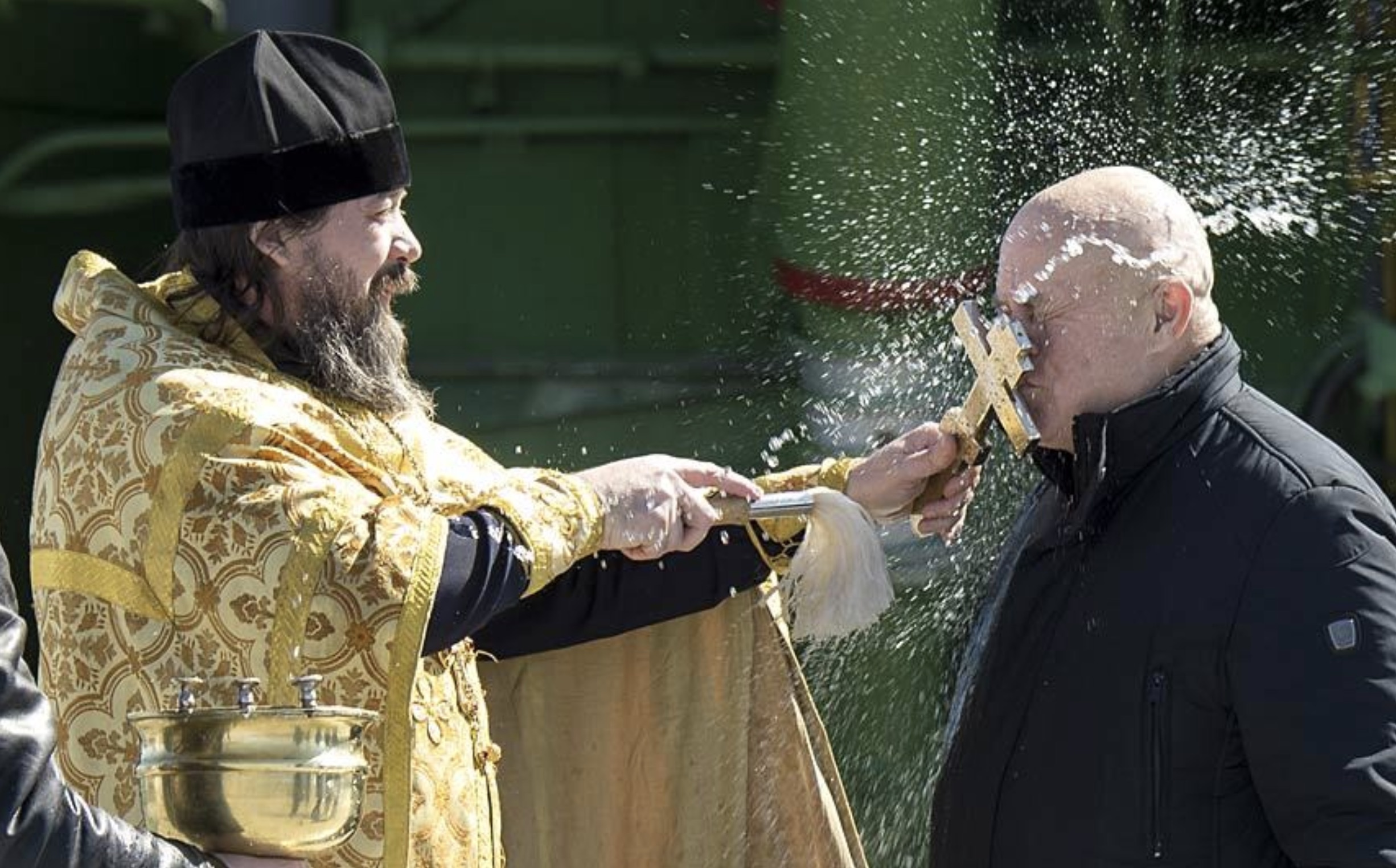 orthodox priests blessing things