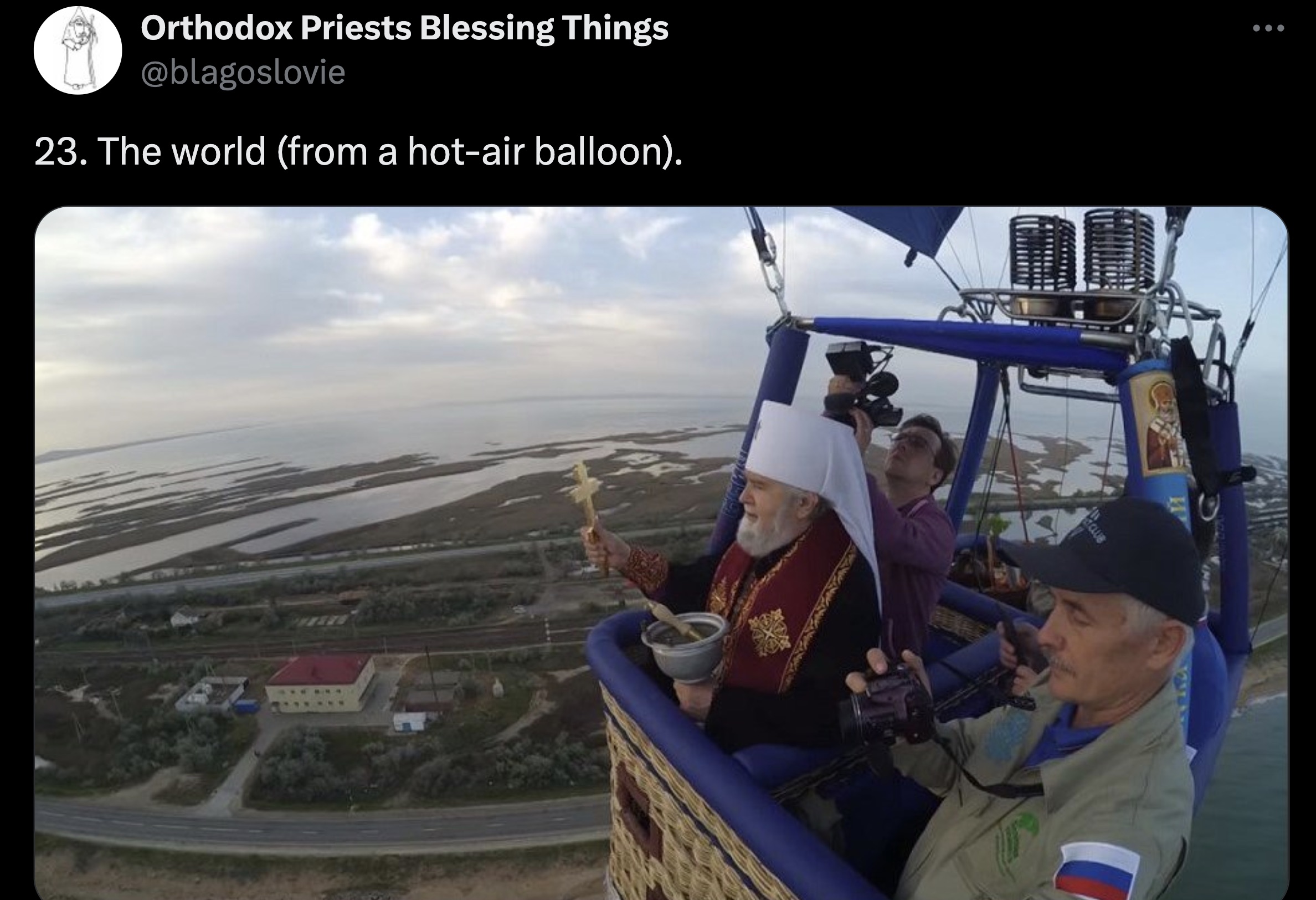 tourism - Orthodox Priests Blessing Things 23. The world from a hotair balloon. B