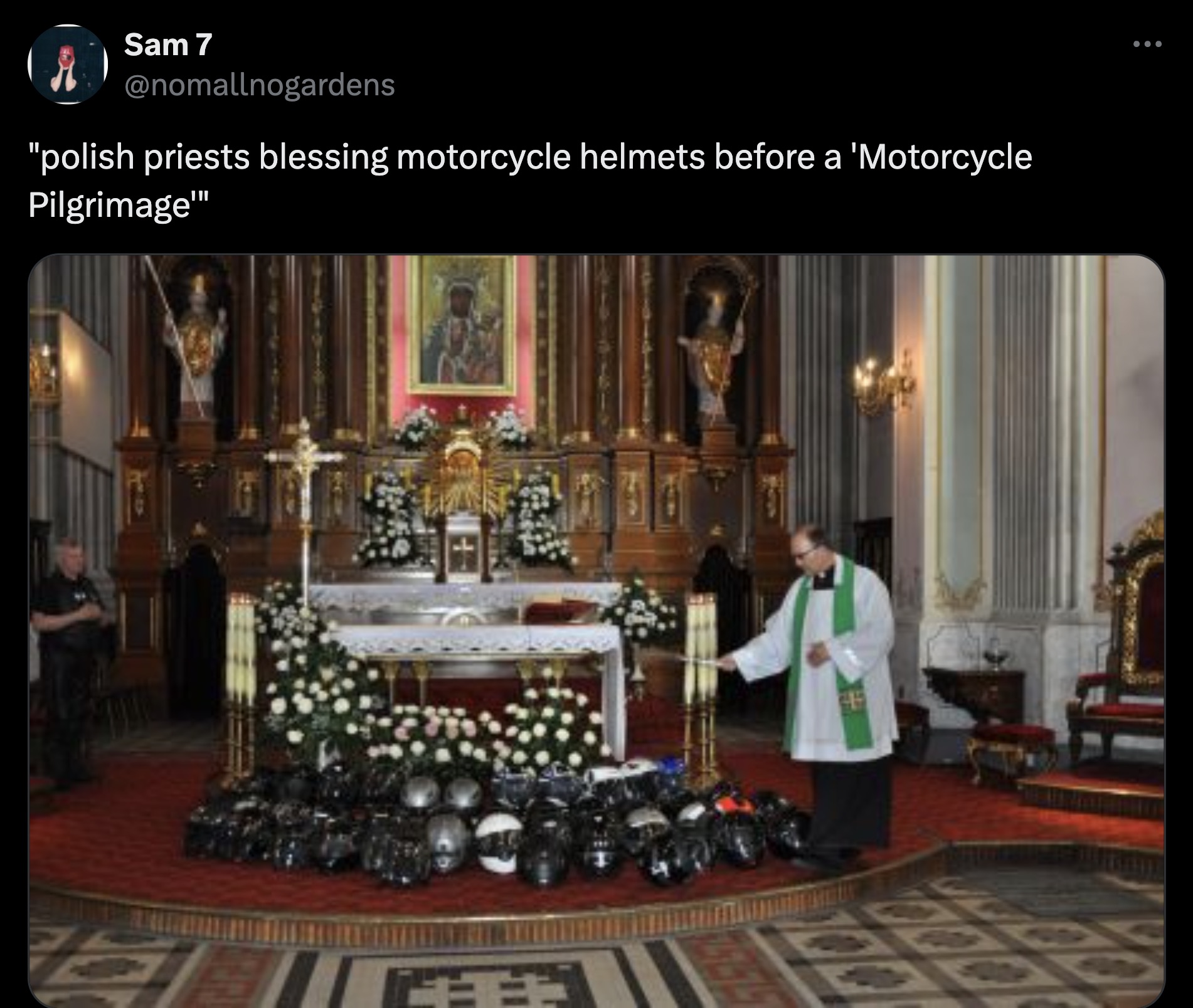 parish - Sam 7 "polish priests blessing motorcycle helmets before a 'Motorcycle Pilgrimage""