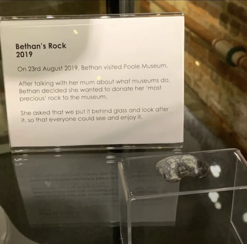 bethan's rock poole museum - Bethan's Rock 2019 On 23rd . Bethan visited Poole Museum. After talking with her mum about what museums do, Bethan decided she wanted to donate her 'most precious' rock to the museum. She asked that we put it behind glass and 