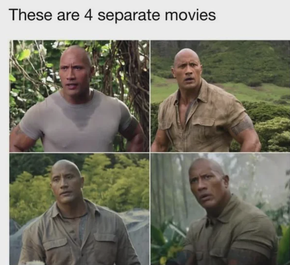 dwayne johnson 4 different movies - These are 4 separate movies