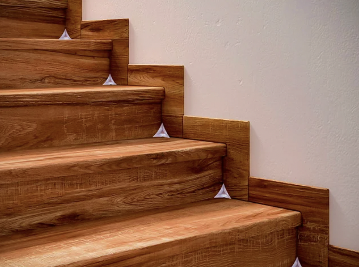 Stair dust corners are designed to prevent dust from gathering in the corners of stairs.