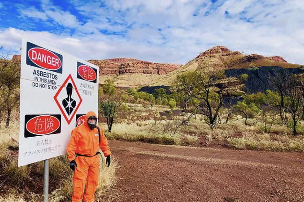 stop sign - Danger Asbestos In This Area Do Not Stop