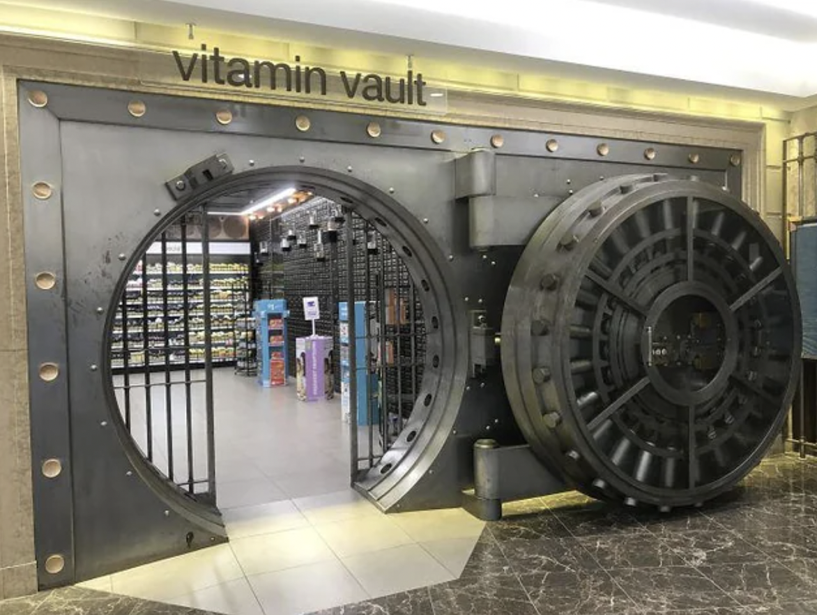 walgreens bank vault - vitamin vault