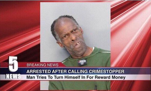 man turns himself in for reward money - 5 Breaking News Arrested After Calling Crimestopper News Man Tries To Turn Himself In For Reward Money