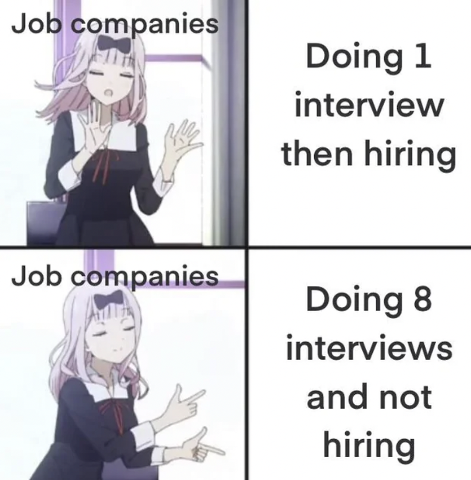 anime food memes - Job companies Doing 1 interview then hiring Job companies Doing 8 interviews and not hiring