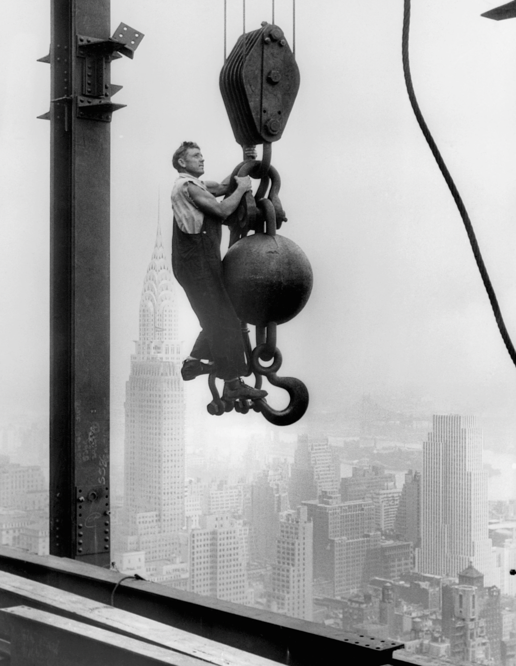 ironworkers riding the ball