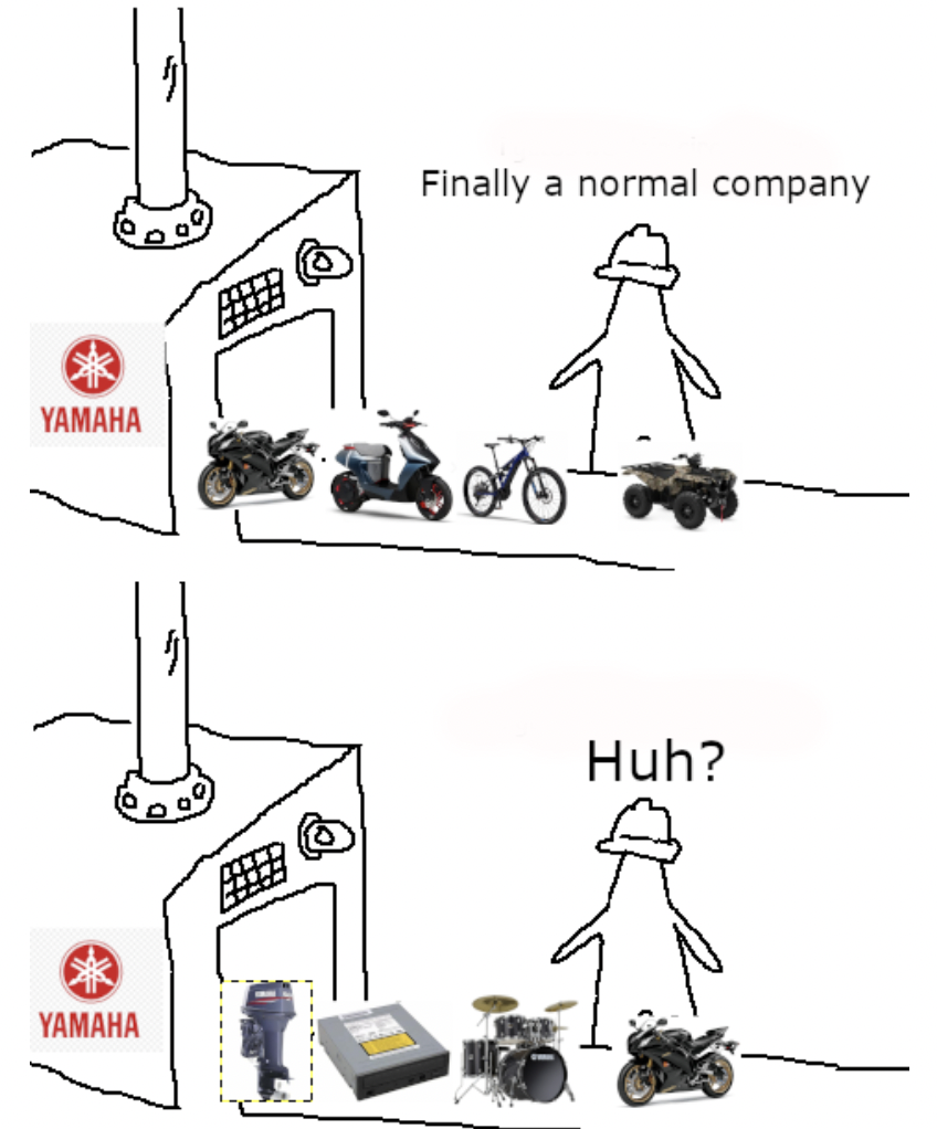 Internet meme - Yamaha Yamaha Finally a normal company Huh?