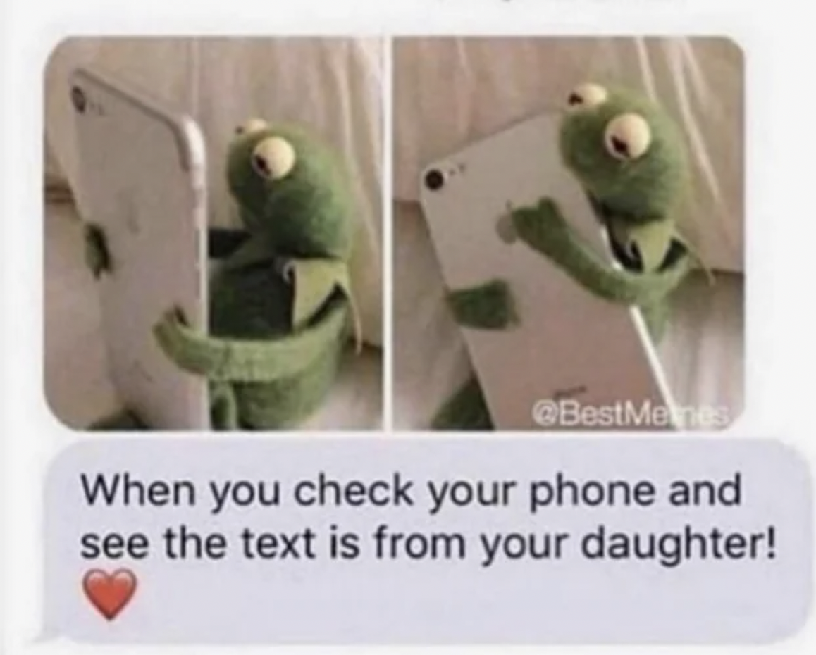 you check your phone and see - BestMemes When you check your phone and see the text is from your daughter!