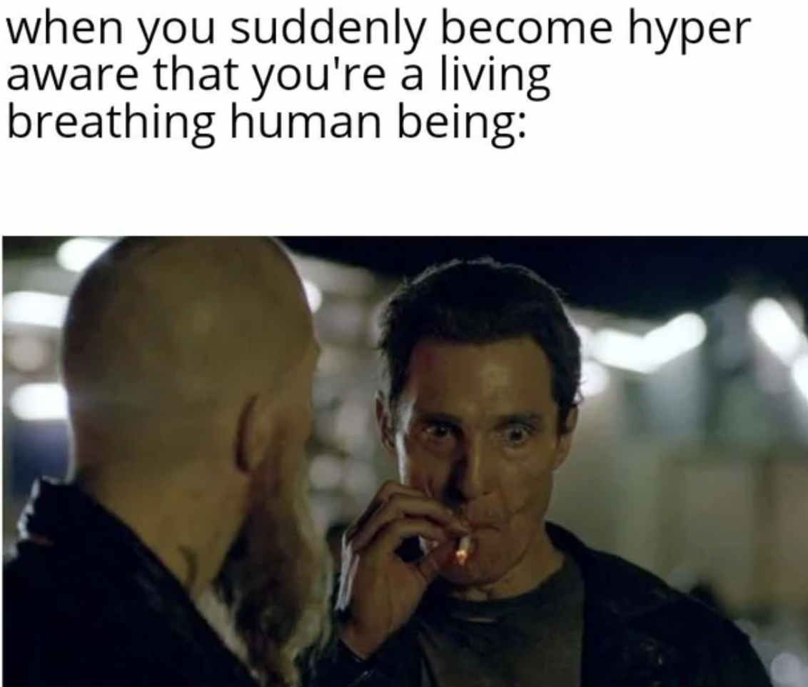 boeing hitman memes - when you suddenly become hyper aware that you're a living breathing human being