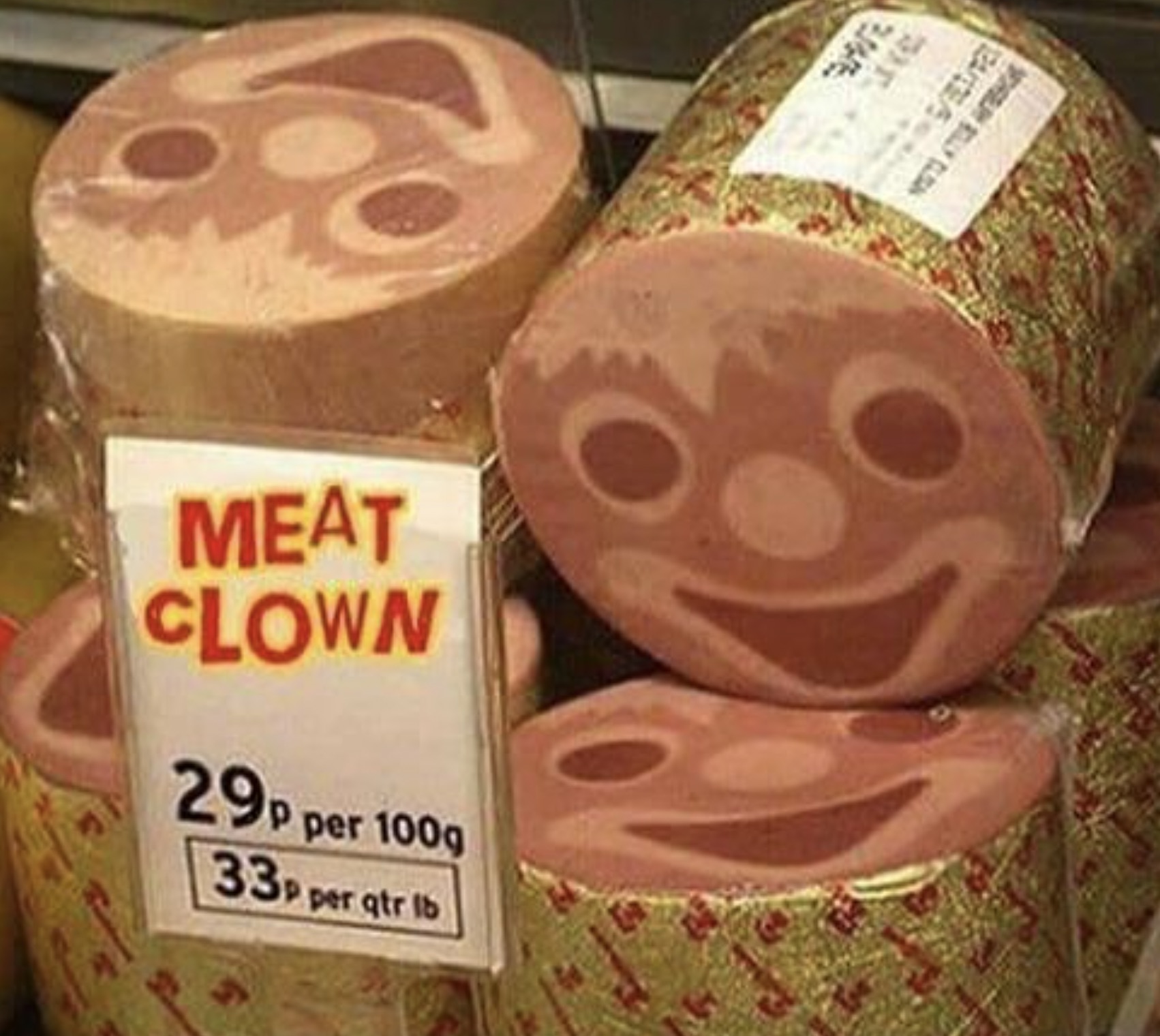 clown meat - 1241365 Meat Clown 29p per 100g 33p per qtr lb