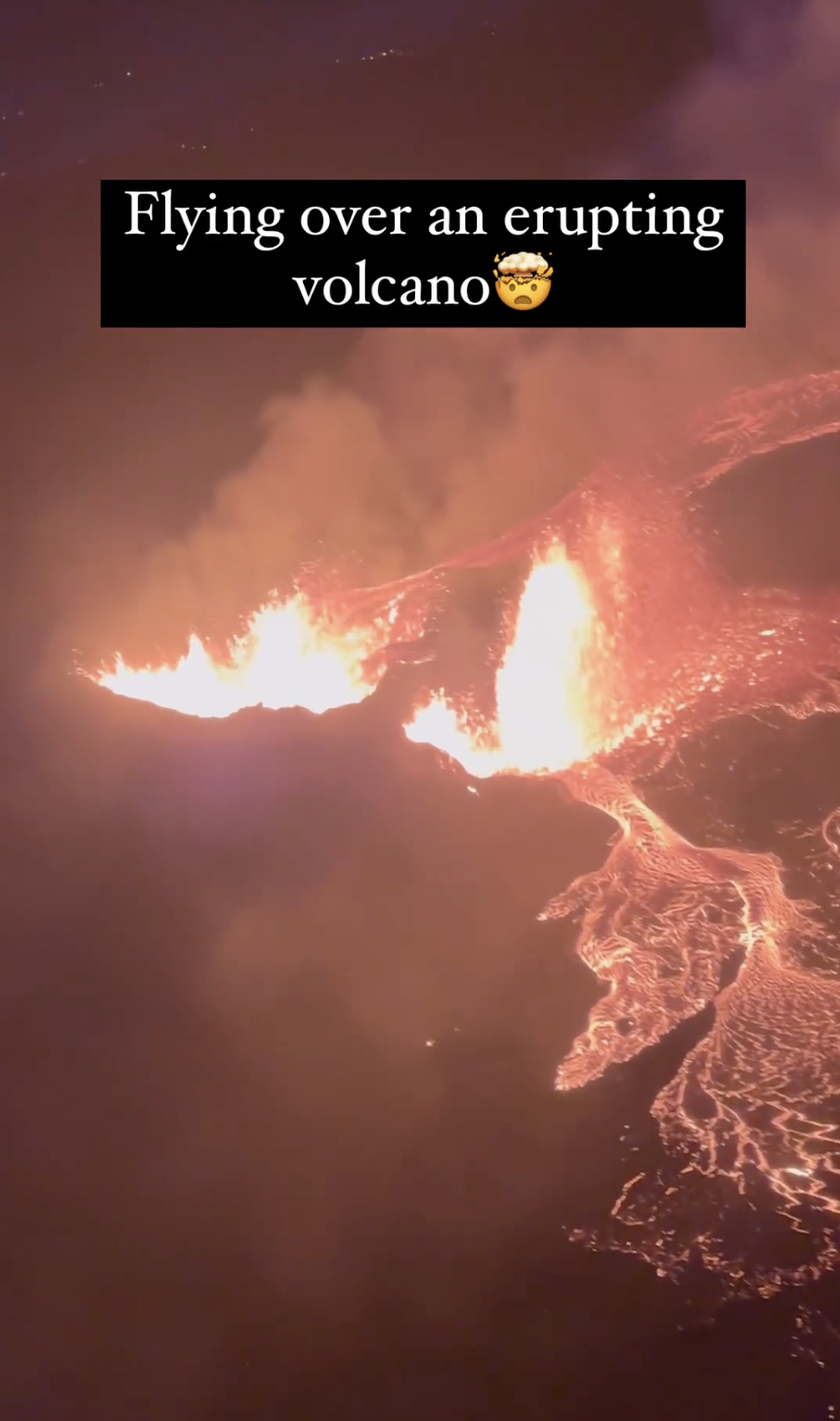 poster - Flying over an erupting volcano