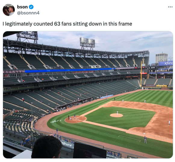 Guaranteed Rate Field - bson I legitimately counted 63 fans sitting down in this frame park fini