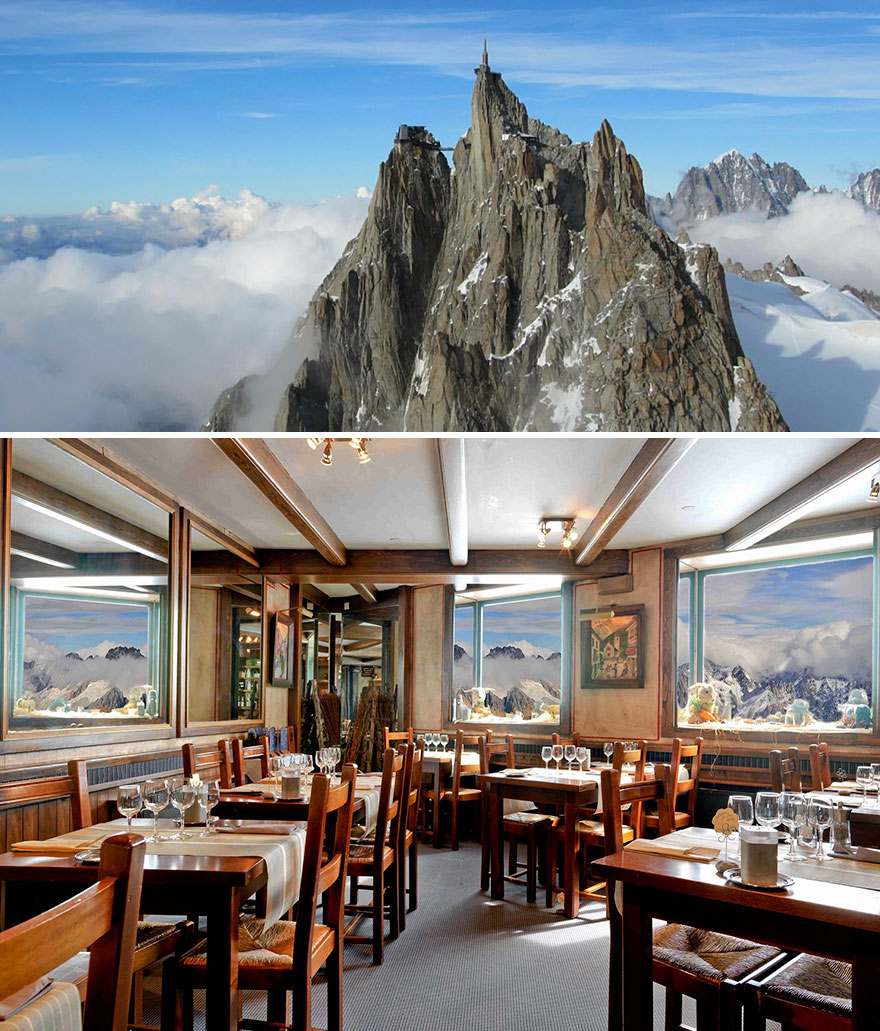 amazing restaurants around the world - aiguille du midi restaurant 3842m chamonix france