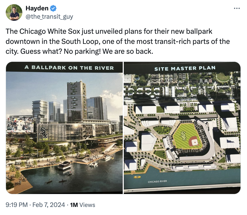 new white sox stadium - Hayden The Chicago White Sox just unveiled plans for their new ballpark downtown in the South Loop, one of the most transitrich parts of the city. Guess what? No parking! We are so back. A Ballpark On The River Site Master Plan .1M