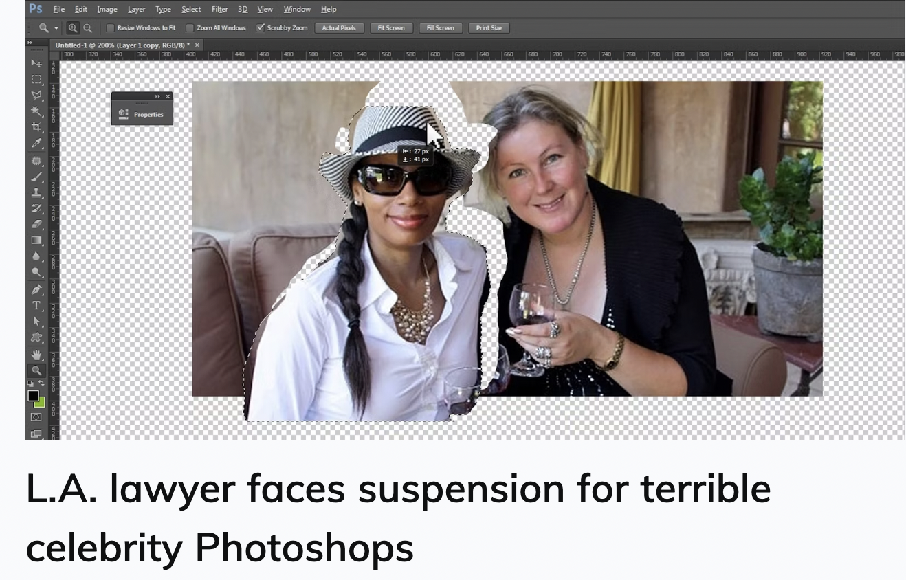 photo caption - A L.A. lawyer faces suspension for terrible celebrity Photoshops