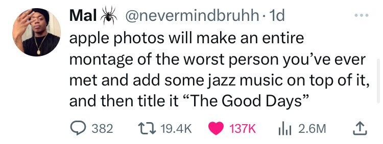 number - Mal . 1d apple photos will make an entire montage of the worst person you've ever met and add some jazz music on top of it, and then title it