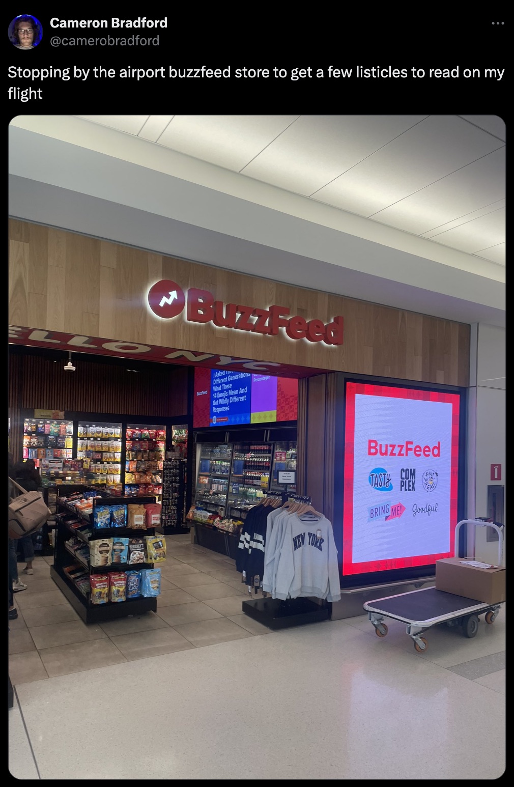 outlet store - Cameron Bradford Stopping by the airport buzzfeed store to get a few listicles to read on my flight Lo BuzzFeed Asked Different Generations Bud What These 14 Emojis Mean And Got Wildly Different Responses BuzzFeed Tasty Com Plex Bring Ng Me