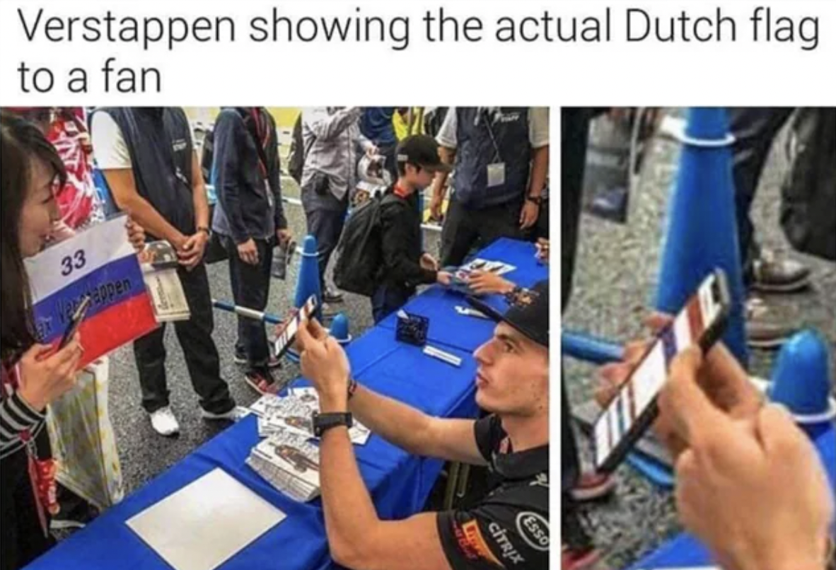 max verstappen russian flag - Verstappen showing the actual Dutch flag to a fan 33 appen Citrix Esso