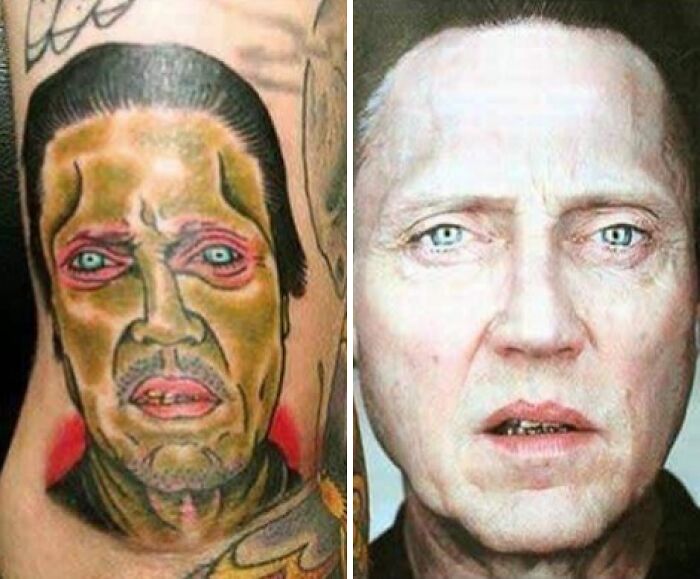 extremely bad tattoos - bad christopher walken tattoo