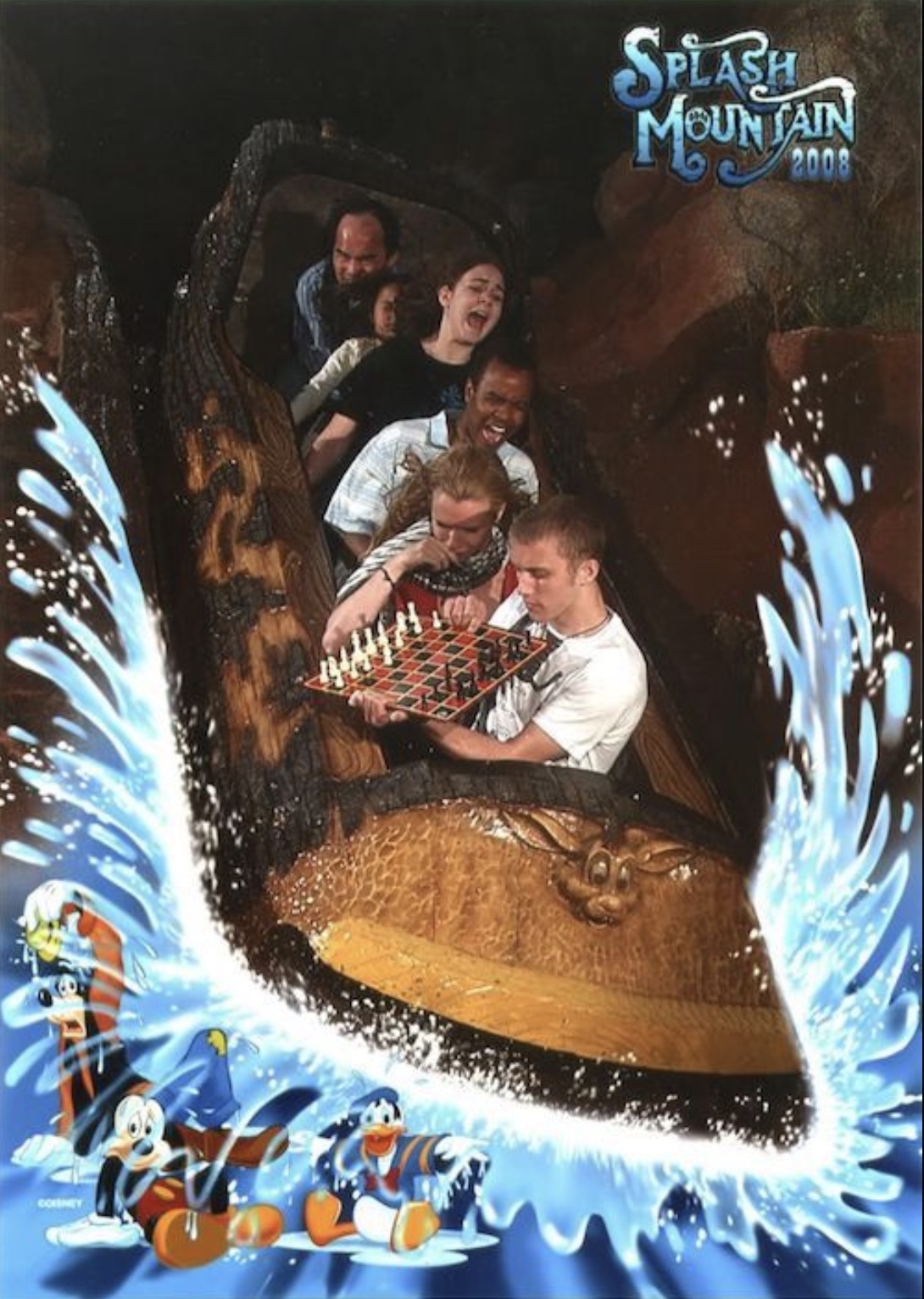 playing chess on splash mountain - Coney Splash Mountain 2008