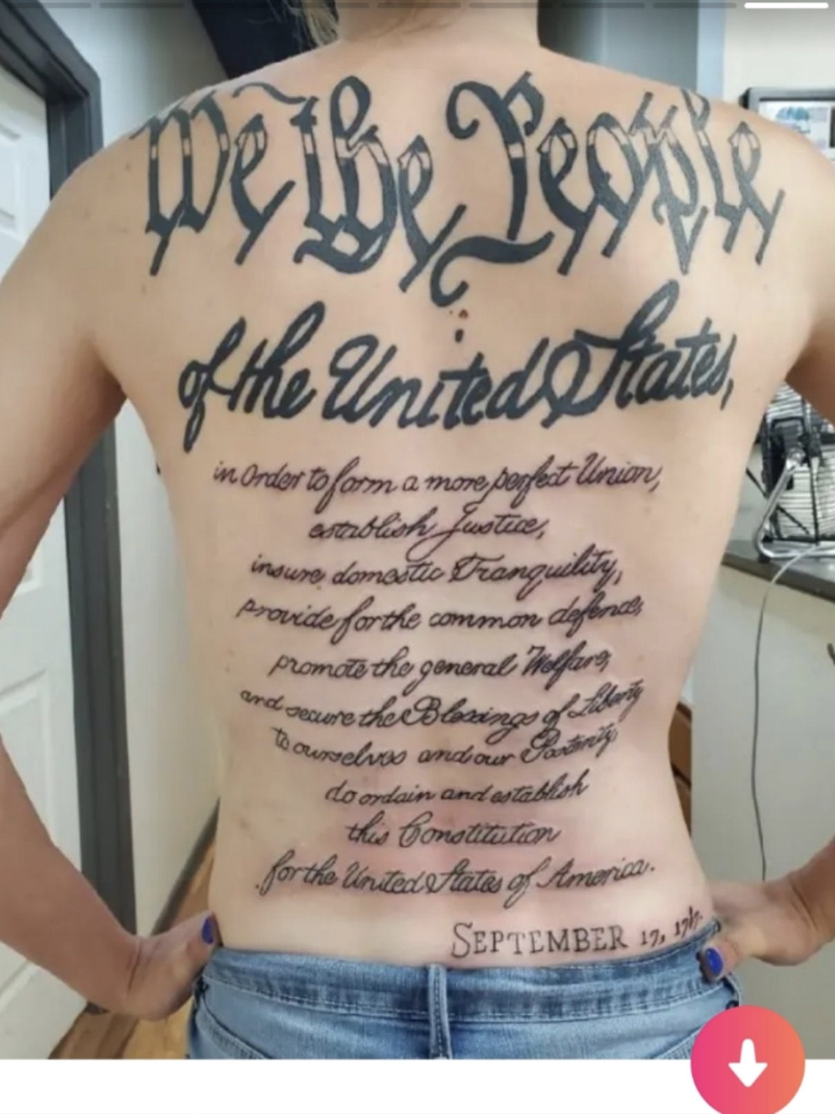 tattoo - Wewe Teople of the United Stat in order to form a more perfect Union, asterblish Justice, insure domestic tranquility, provide for the promote the general Welfare, re the Bloxings of Liberty and common defences To ourselves and our Parti do ordai