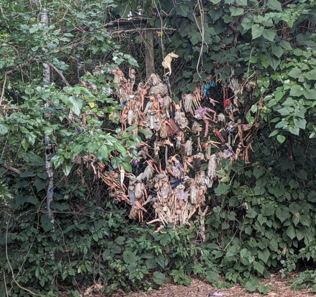 barbie shrine in the woods