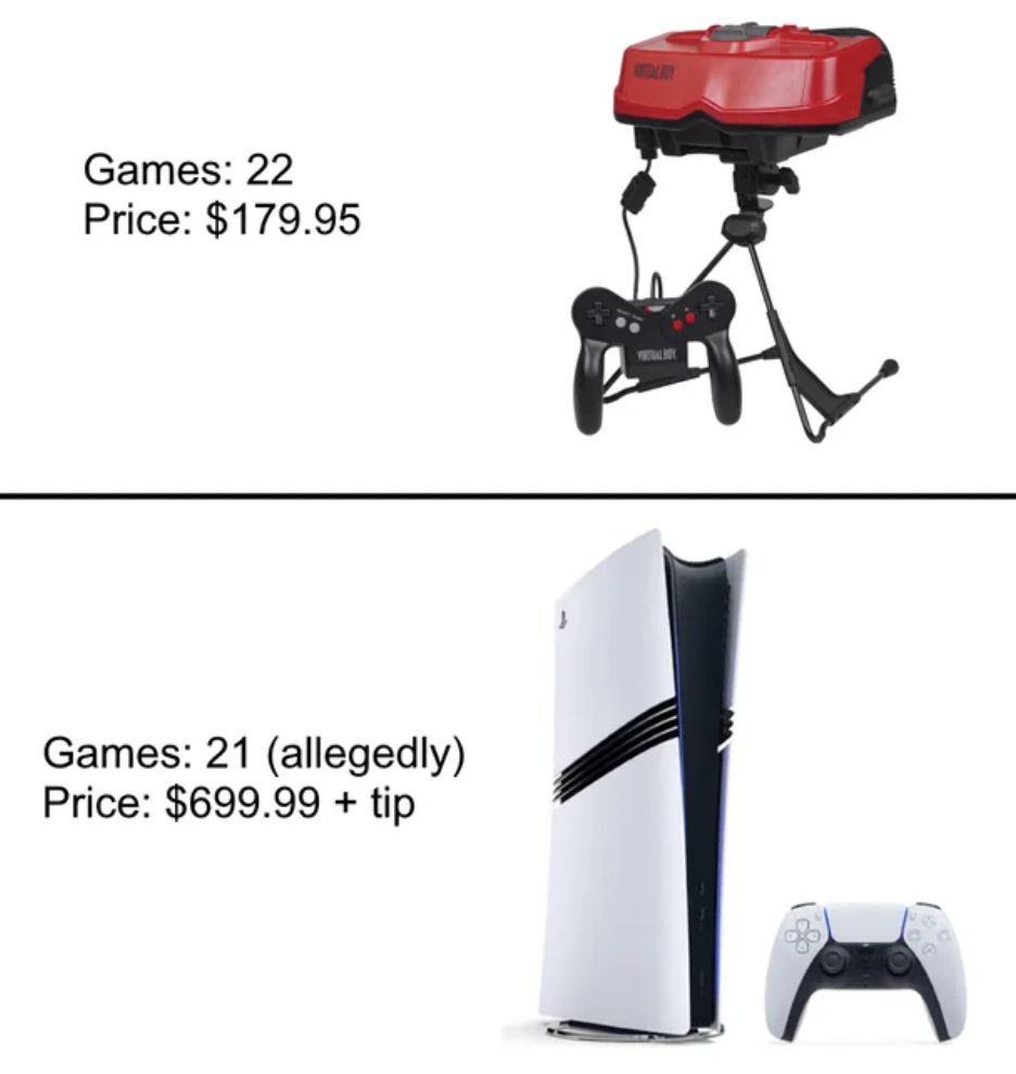 virtual boy - Games 22 Price $179.95 Games 21 allegedly Price $699.99 tip