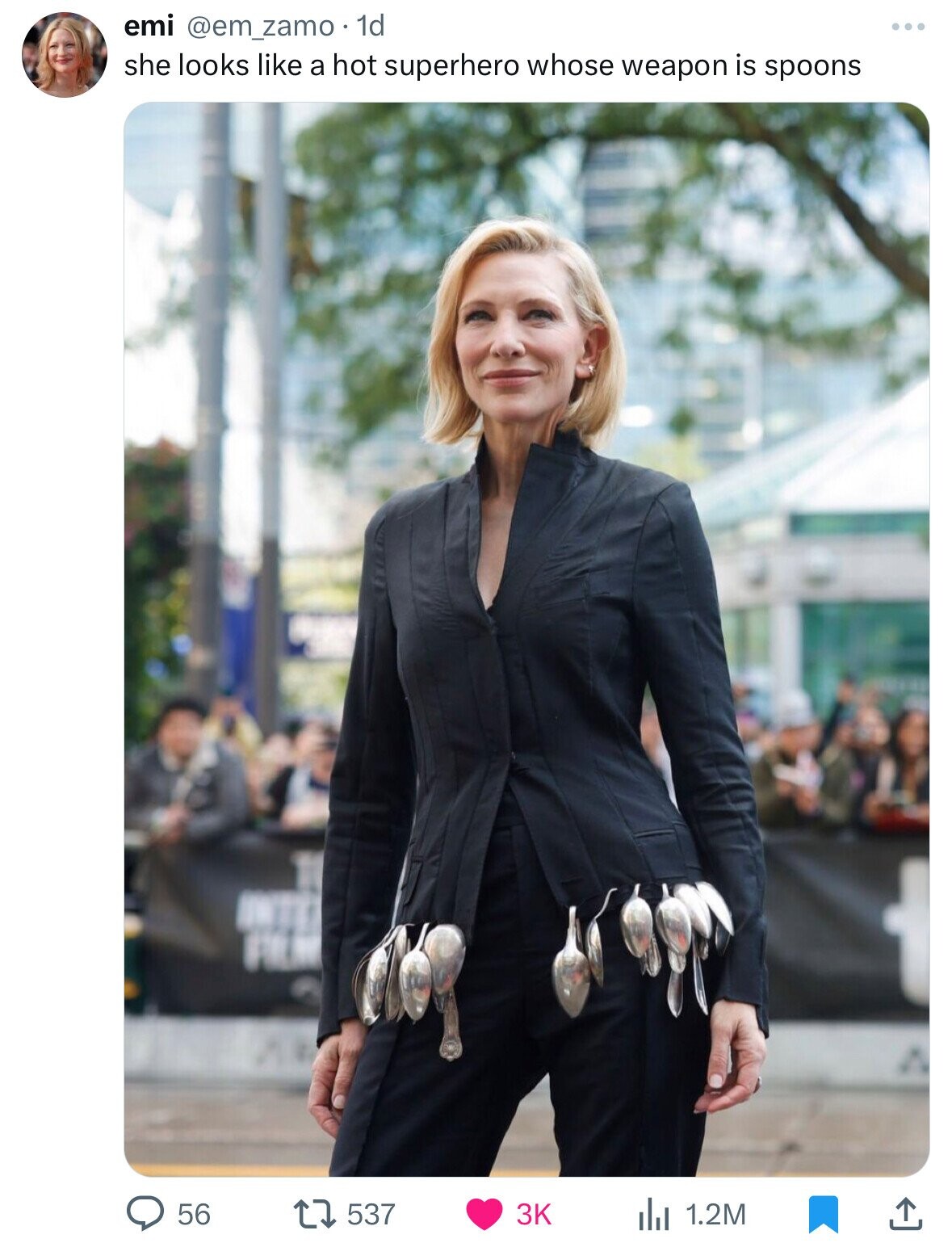 Cate Blanchett - emi . 1d she looks a hot superhero whose weapon is spoons 56 ili 1.2M